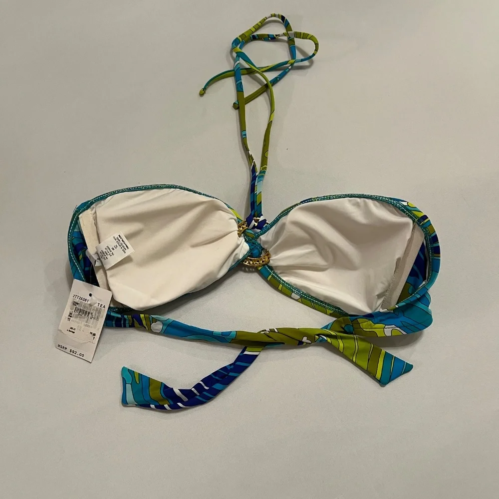 Trina Turk Blue and Green Bikini Top - Picture 5 of 9
